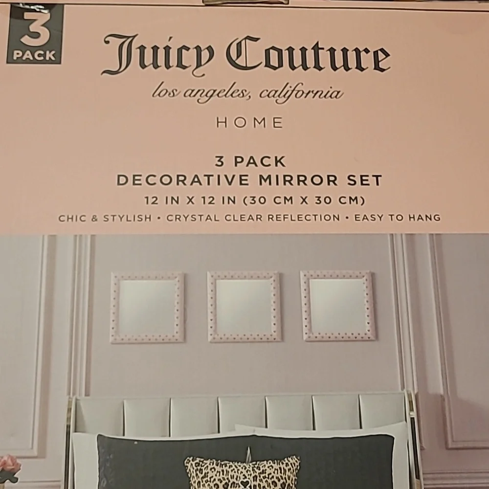 Juicy Couture Pink and Silver Heart Mirror Trio
